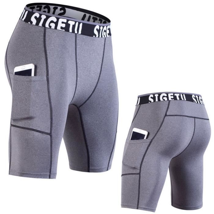 Short de Compression Homme Sport Stretch Collant Pour Running Fitness Séchage Rapide