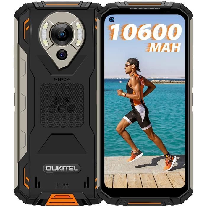 Téléphone Portable Incassable OUKITEL WP16 Smartphone Antichoc 10600 mAh 18W 8GO + 128GO IP68-IP69K Étanche Face-Finger ID-Dual SIM