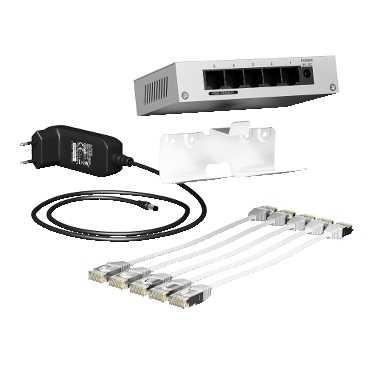 Switch informatique ethernet 1 Gbit/s 5 ports + 5 cordons + support - LexCom Home