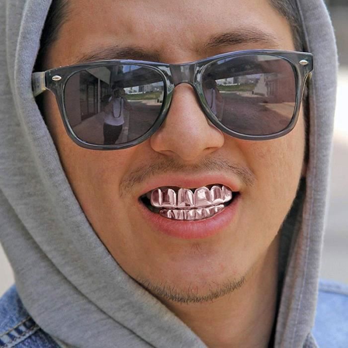 SHOP-STORY - Ensemble de dents style Hip Hop Grillz - Or rosé