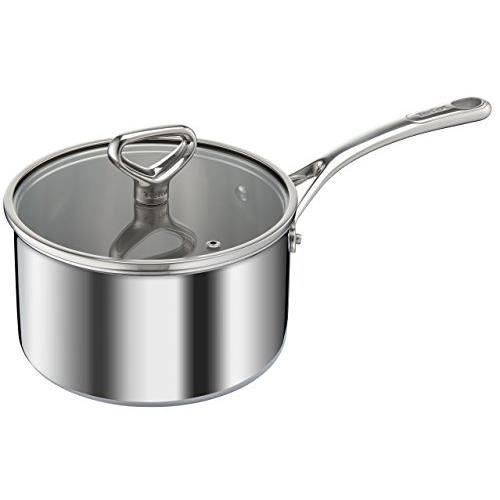 Tefal E4762444 Reserve Collection Triply, Casserole Inox 20 cm 3L + Couvercle, Tous Feux Dont Induction, Gris E4762444