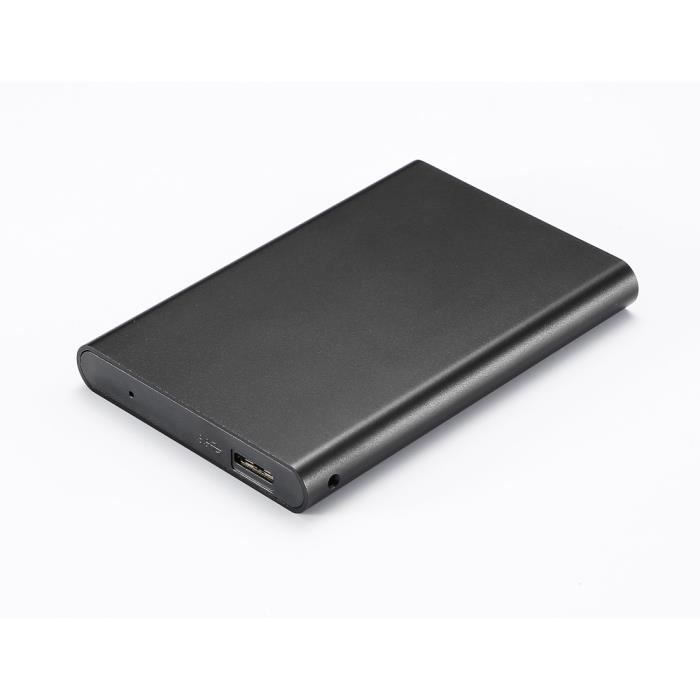 WEBoitier externe 2.5' pour DD ou SSD SATA, sortie USB 3.0 alu Noir