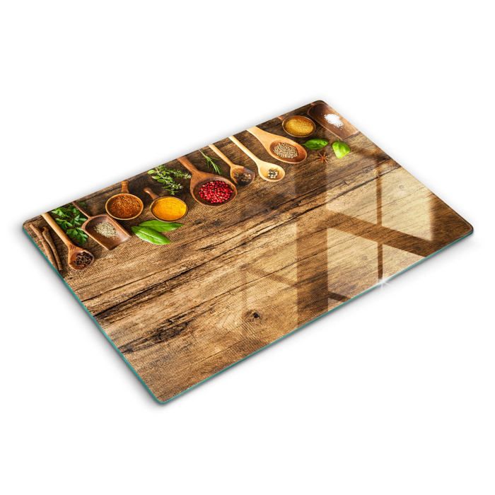 Planche à Découper En Verre Trempé Tulup - 80x52 Cm - Design Cheval En Flammes