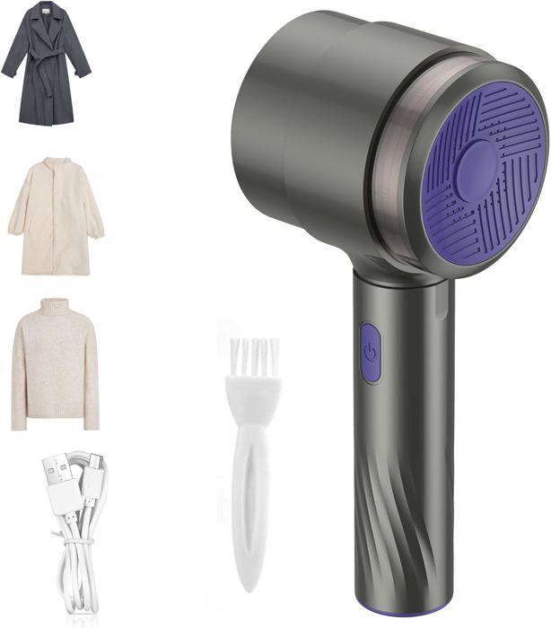 CONOPU Rasoir Anti Bouloche, Rechargeable par USB-C, Puissant à 12 Lames Double extrémité, Double Lame Extérieure, Convient à Tous Les Vêtements, Livré avec 2 Lames de Rechange, Brosse de Nettoyage