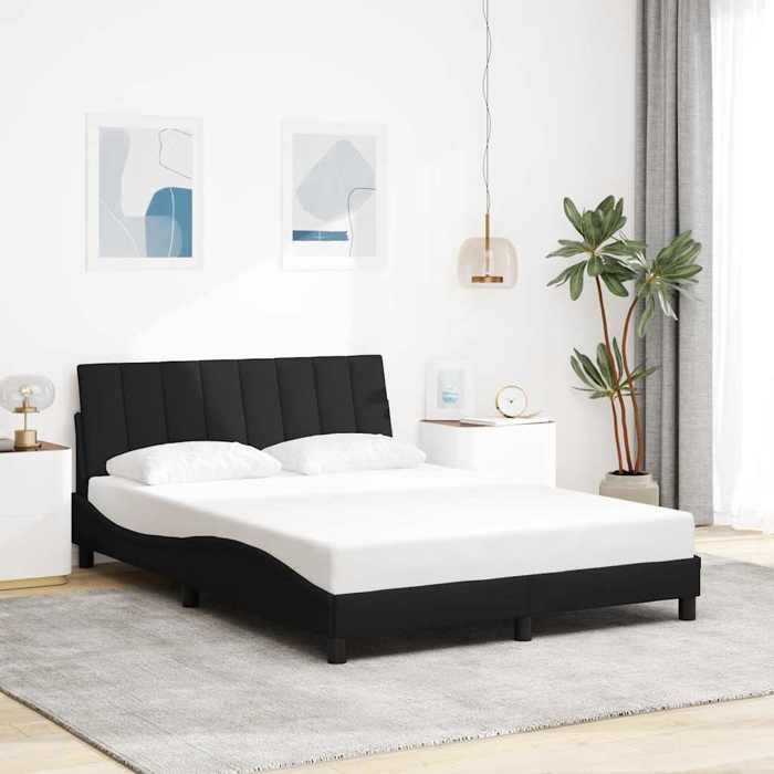 UU NEW*Lit Adulte Double - Cadre de lit - noir 120x200 cm tissu CHY6470640