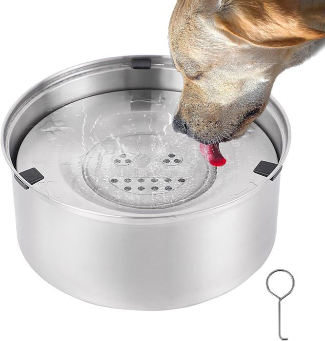 Meilleurs prix pour Gamelle D'Eau Pour Chien Anti-Déversement,Grande Capacité En Acier Inoxydable,Bol Flottant Résistant Aux Éclaboussures,Anti-Goutte