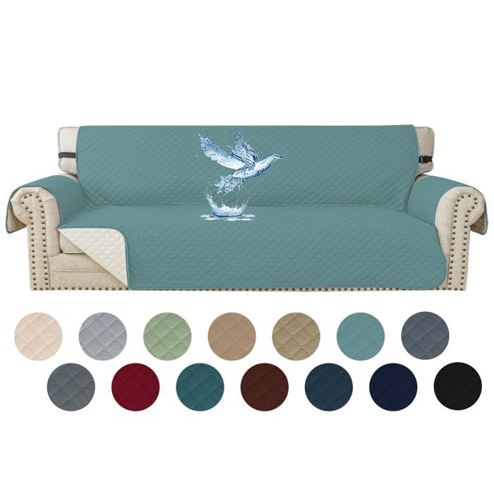 Ystyle Housse Canapé 2 Places Impermeable Housse de Canapé avec Accoudoirs Universelle Protege Canape Bleu Clair