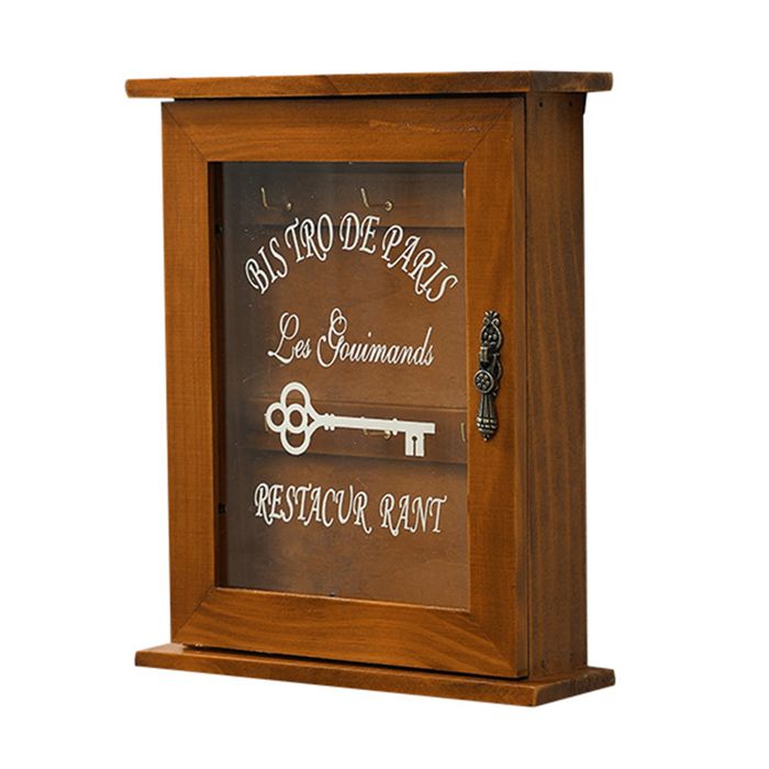 Organisateur de clés Armoire à clés en bois Boîte murale Belle boîte de rangement de clés de porte en acrylique rétro durable