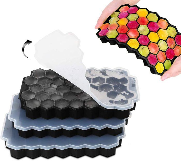 Lot De 66 Mini Bacs À Glaçons Ronds Avec Couvercle, Moules À Glaçons