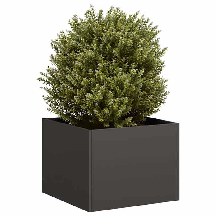 UNIQUE Jardinière LMT - Pot de Fleurs Balcon noir 40x40x30 cm acier cozy422312