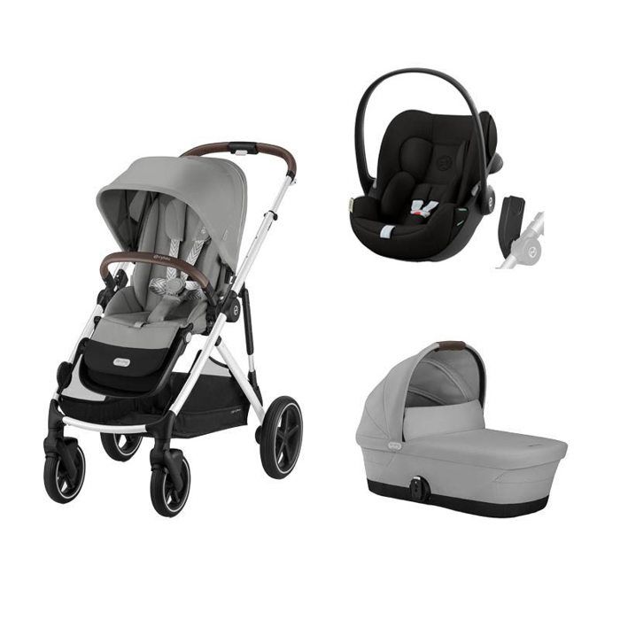 CYBEX - Poussette Trio Gazelle S SLV + Nacelle + Cloud G3 Stone Grey