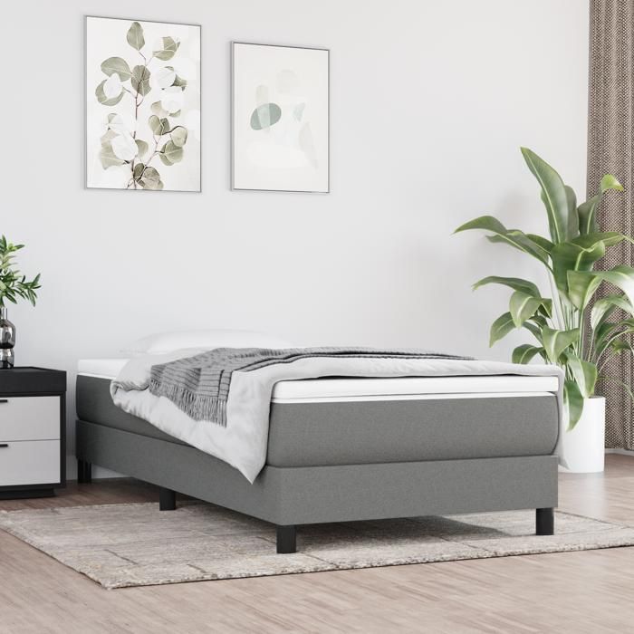 Moderne Matelas à ressorts ensachés Matelas de lit - Gris foncé 120x190x20 cm @FR(171072)