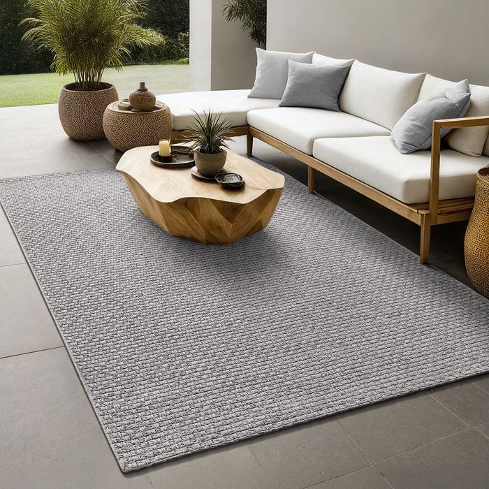 Tapis dextérieur - THE CARPET - Maldives - Boho - Résistant - Gris - 140 x 200 cm