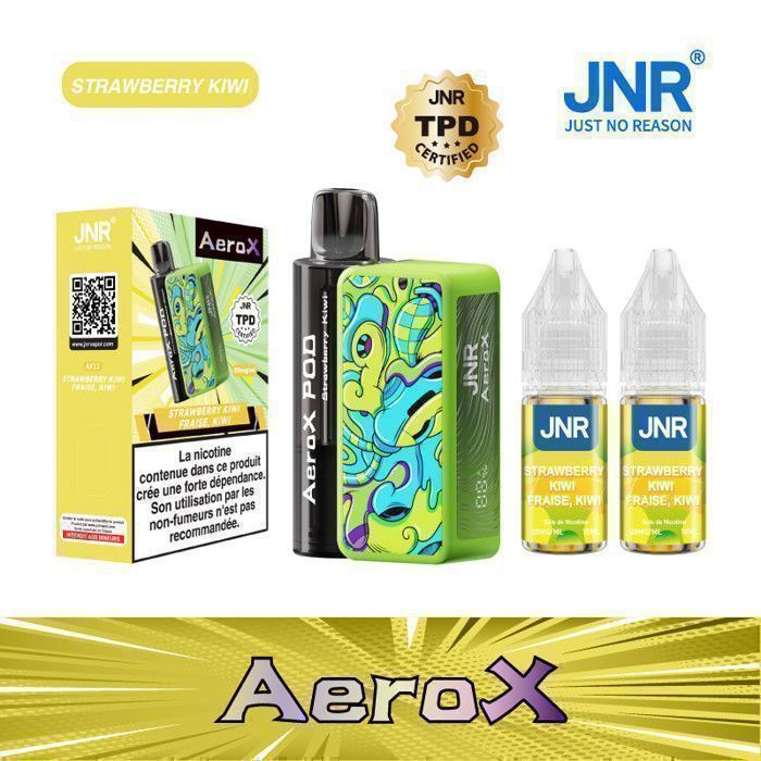 JNR - AeroX 32K - Pack Cigarette Electronique Strawberry Kiwi + 2 flacon de  10 ml - Cdiscount Au quotidien