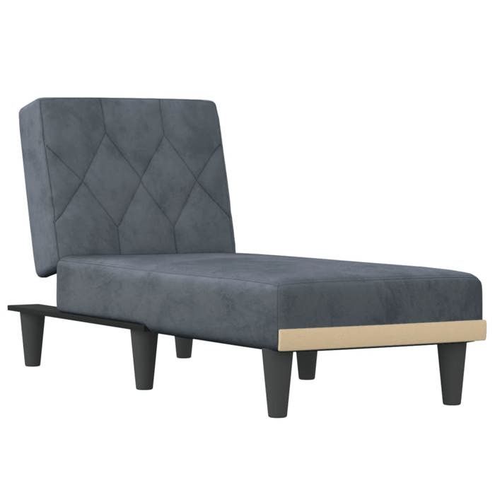 SOLO - TOP Méridienne/Chaise longue - 1 PLACE - Pour salon - gris foncé velours LV2043