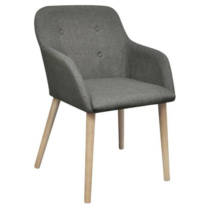 Gris Lot de 2 Chaises à manger - Style moderne - gris clair tissu et chêne massif - cadre en bois Maximum 110 kg @EU1463021