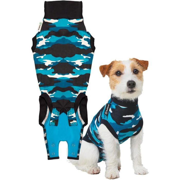 SUITICAL Recovery Suit — Gilet de protection chien XXS bleu camouflage