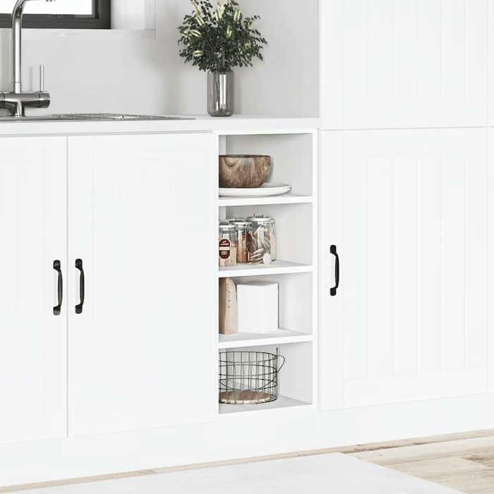 Meuble bas de cuisine - vidaXL - Riga - Blanc - 30x44 5x81 5 cm - Bois dingénierie - Charge max 80 kg - Pieds réglables