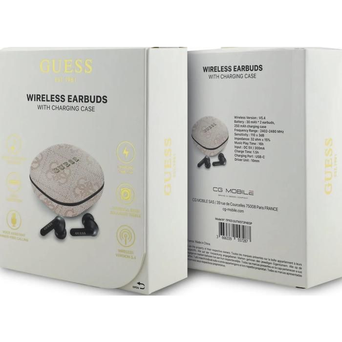Écouteurs TWS - GUESS - GUTWST3P4EGP - Rose - Bluetooth 5.3 - ENC Anti-bruit
