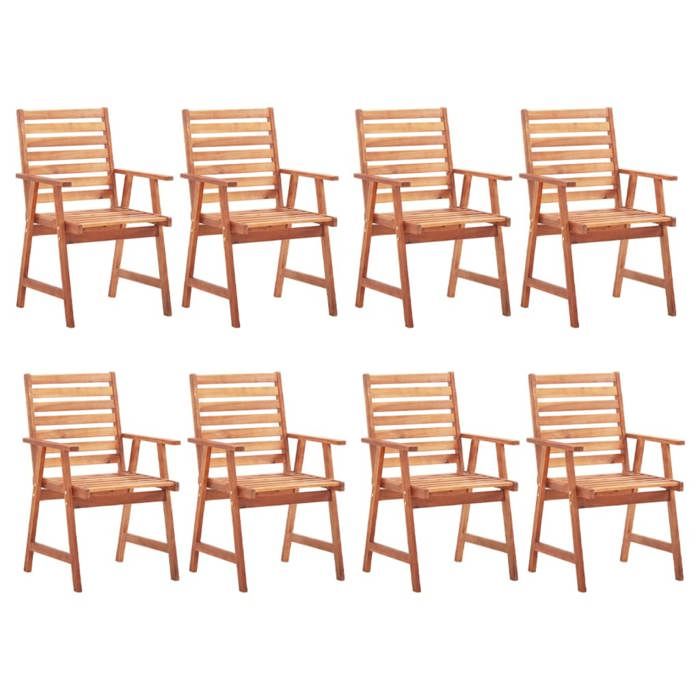 Chaises de jardin en bois d'acacia - vidaxl - Lot de 8 - 56x62x92 cm ...