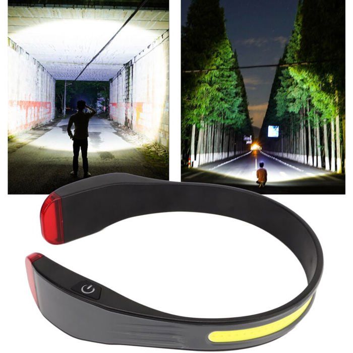 Lampe frontale COB à trois niveaux réglables lampes frontales rechargeables et étanches de qualité supérieure lampe de lecture