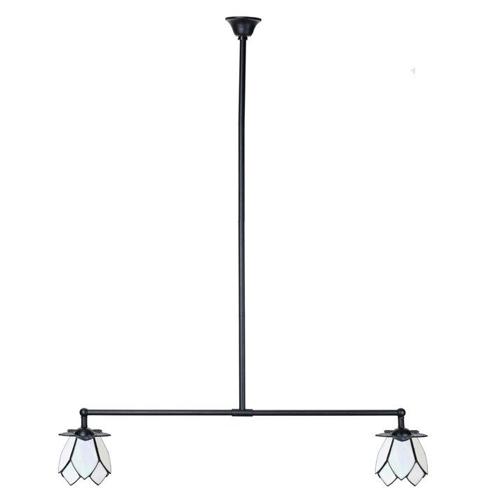 Lampe T Tiffany 2 lumières White Lotus - Art Deco Trade