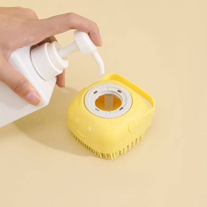 Lot de brosses de bain pour chiens - ULISEM - 4 pièces - Distributeur de savon intégré - Silicone alimentaire