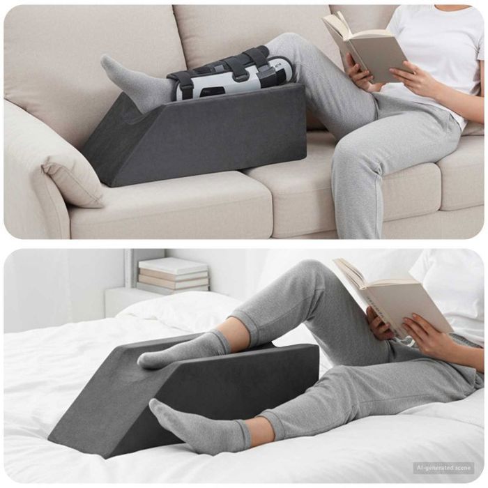 Coussin Vidaxl Coussin pour les jambes Uni Gris 68 x 25 x 215 cm