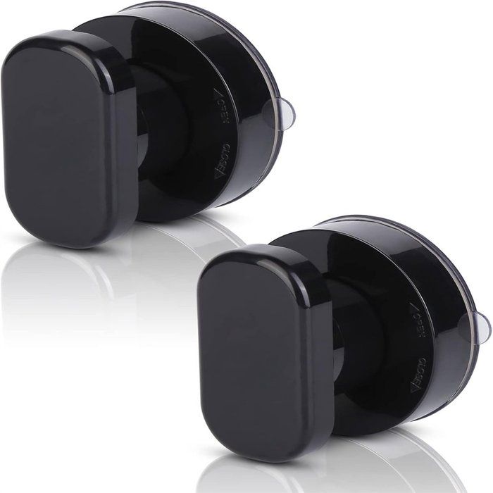 Lot de 2 poignées adhésives pour porte 6 2×5cm - Sans perçage - Pour vitre et meubles - Noir