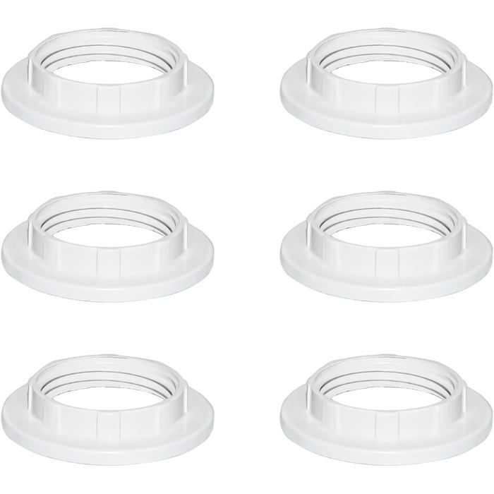 Anneaux réducteurs dabat-jour E14 plastique 28mm - Convertisseurs adaptateurs éclairage - 6 pièces lampes bureau plafonniers