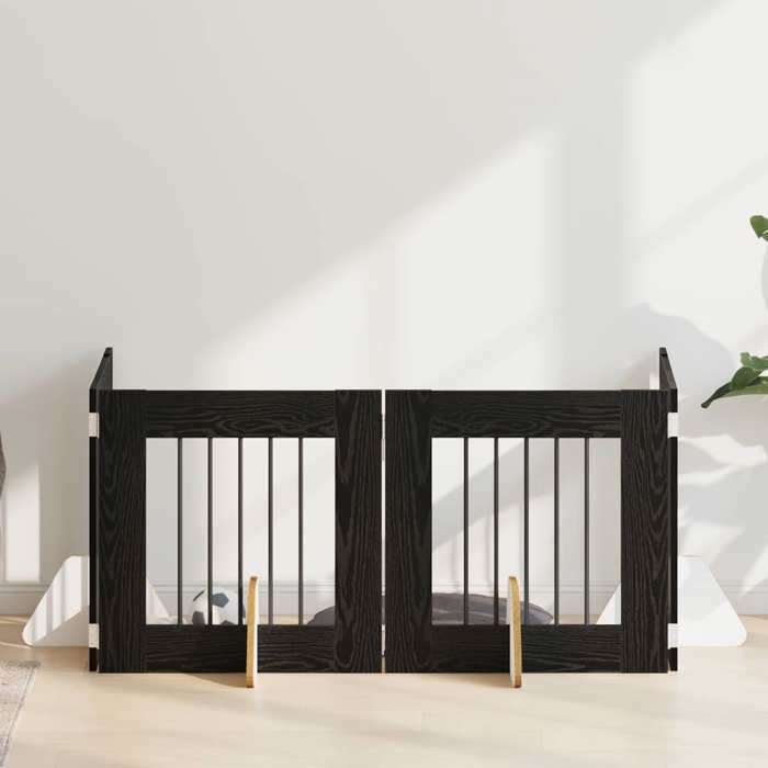 vidaXL Portillon pour chien avec supports 4 pcs Chêne 60 x 60 cm - vue 2