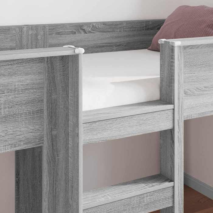 Lit 1 place - 100 x 200 cm - Gris - vidaXL - Lit superposé pour enfants - moderne - Bois dingénierie - pour enfants - avec matelas Lit 1 place - 100 x 200 cm - Gris - vidaXL - Lit superposé pour enfants - moderne - Bois dingénierie - pour enfants - avec matelas