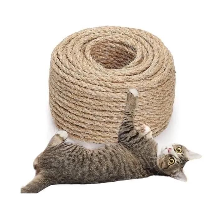 Corde en sisal - Naturelle - 5 mm x 50 m - Accessoire pour Chat - Durable et Biodégradable