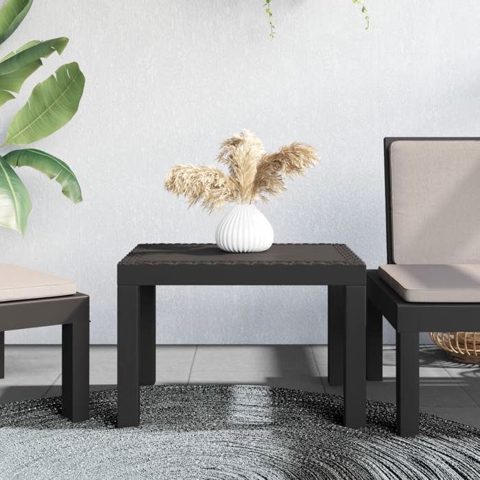 Table de jardin - HABITUDE - Table terrasse - anthracite 59x47x40 cm PP - facile à nettoyer@211404