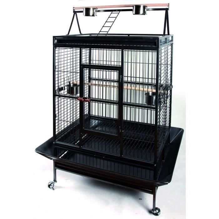 TYROL Cage Big Perroquet 102 x 79 x 171 cm - Pour oiseau - Coloris : anthracite