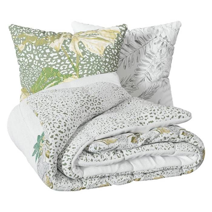 Parure de lit Monstera coton 240x220cm - Atmosphera Créateur dintérieur