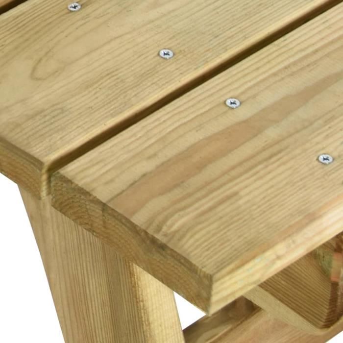 atyhao table de jardin 220x74x75 cm bois de pin imprégné 60299