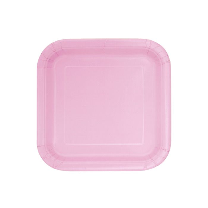 LDFDRT Lot de 50 assiettes en carton rose de 17,8 cm - Assiettes à dessert - Fournitures de fête pour anniversaire, pique-nique, fête