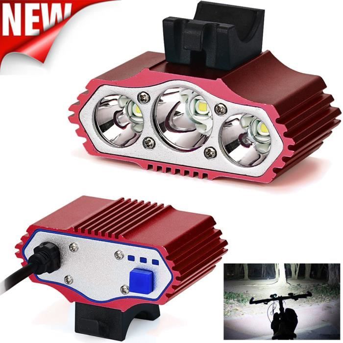 Chargeur 9 x LED Cree XM-L T6 15000lumen VTT Mountain Bike v/élo v/élo Head Light lampe frontale Sac de rangement
