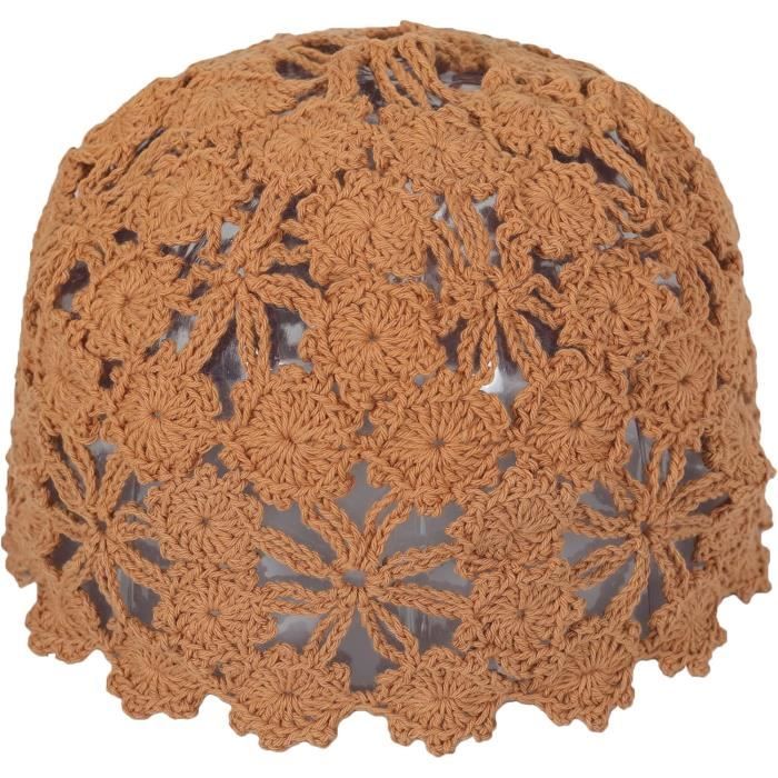 Bonnet En Coton Tricoté Fait À La Main Avec Découpe Florale Pour Femme