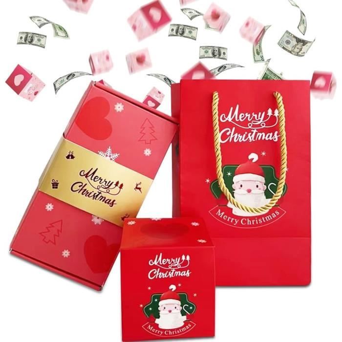 EPRHAY Lot de 10 Boîtes surprises de Noël pour invités, pochettes-surprises  pour petits cadeaux de Noël, rouge