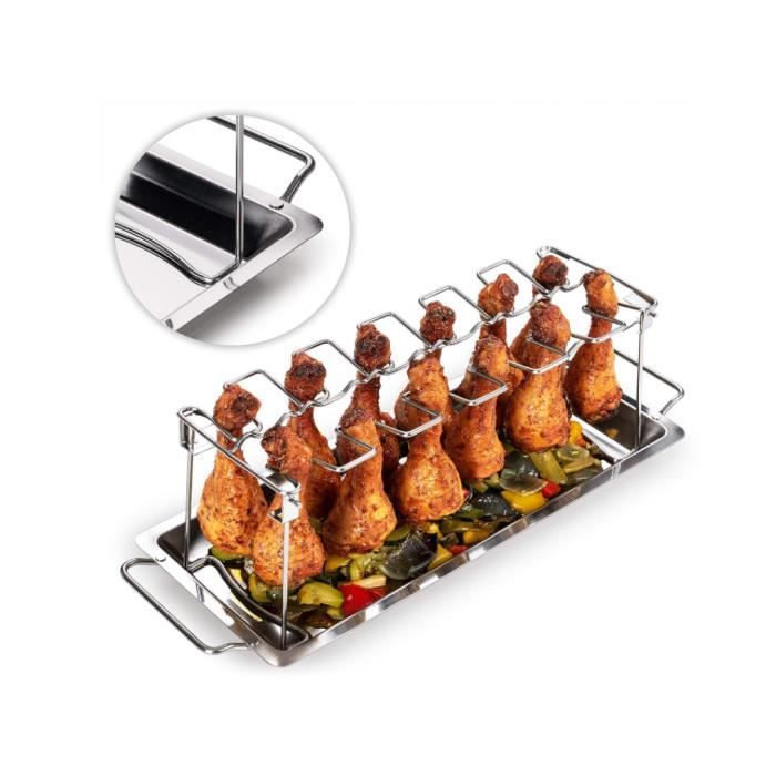 GRILLE D'AILE DE Cuisse De Poulet Support De Pilons De Poulet BBQ 2PCS