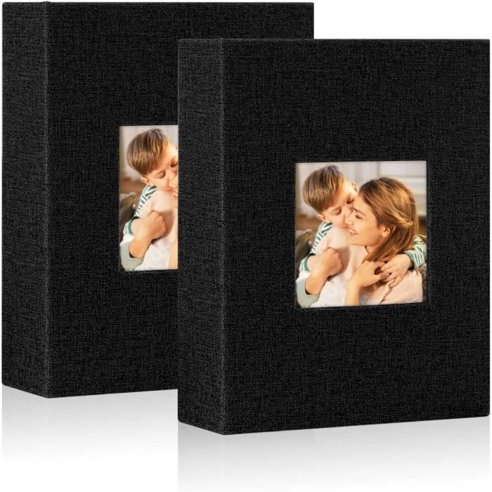 Lanpn Album Photo 13x18 cm Mini Petit Format 50 Pochette, Lin Tissu Album pour Vertical Portrait