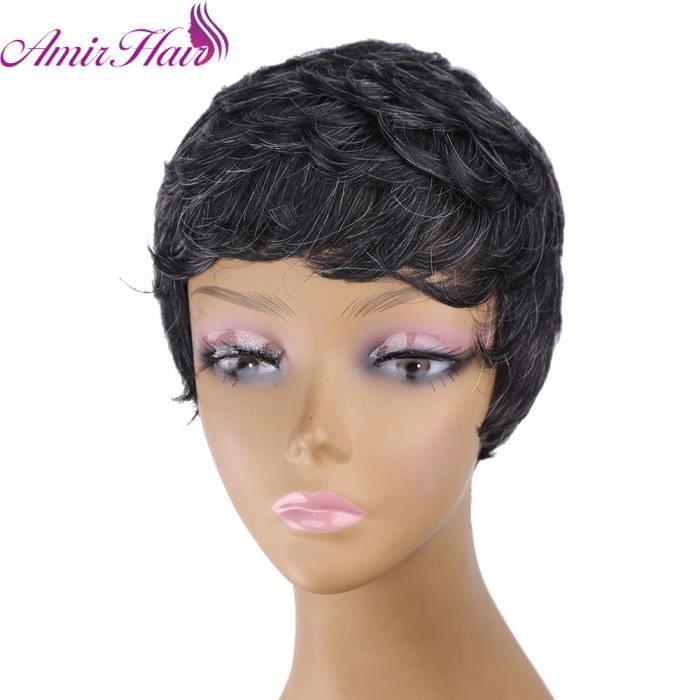 Perruque Noire Synthétique Courte Perruques Pour Les Femmes Afro Américaines Court Noir Cheveux Bourgogne Gris Couleurs Disponibles