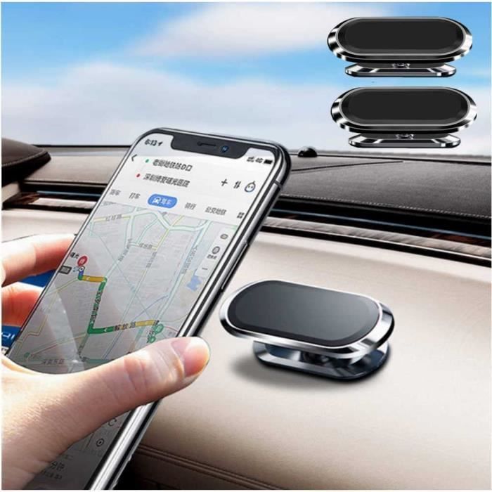 Lot de 2 supports magnétiques pour téléphone portable de voiture, support  magnétique rotatif à 360 degrés, support magnétique [425] - Cdiscount Auto