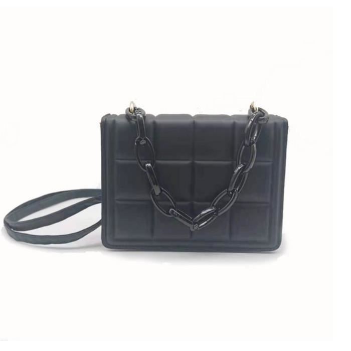 Sac Bandoulière ILI New York Marbré Rouge - Petit Sac Selle En Cuir Avec Pochette