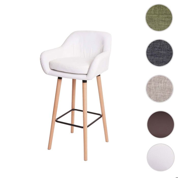 MCW Tabouret de bar Malmö T381 simili cuir blanc