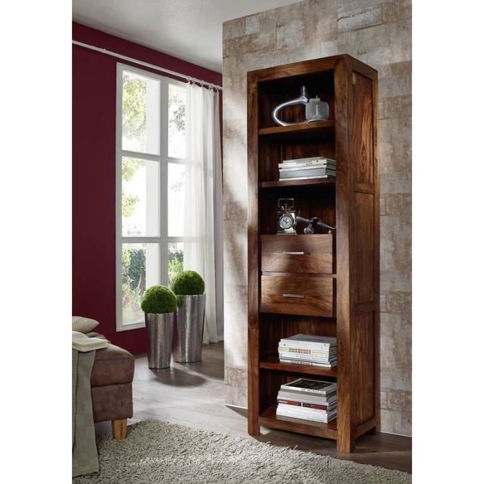 Etagere En Bois Massif De Sheesham Palissandre Couleur Miel Fonce