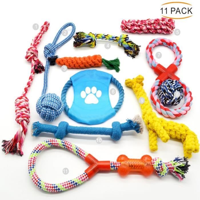 Kit Jouets pour Chien,Ensemble Lot de 11  pour Grands,Moyens et Petits Jouet Chien Interactif