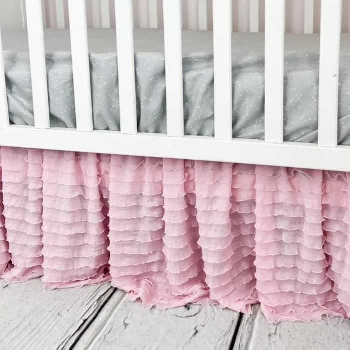 IKFGTJRE Jupe De Lit Jupe De Lit De Berceau Ajouter Des Draps Blancs